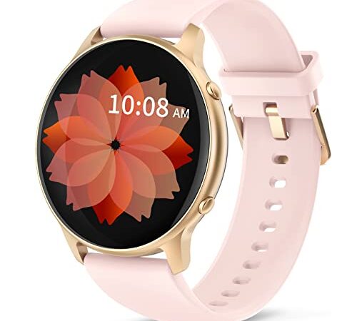 Reloj Inteligente Mujer, TUYOMA IP68 Impermeable Smartwatch Mujer, 1,28" Pantalla Táctil Reloj Deportivo Mujer, con Oxímetro, DIY Esfera Reloj, Monitor Sueño, Podómetro, Pulsómetro para Android iOS