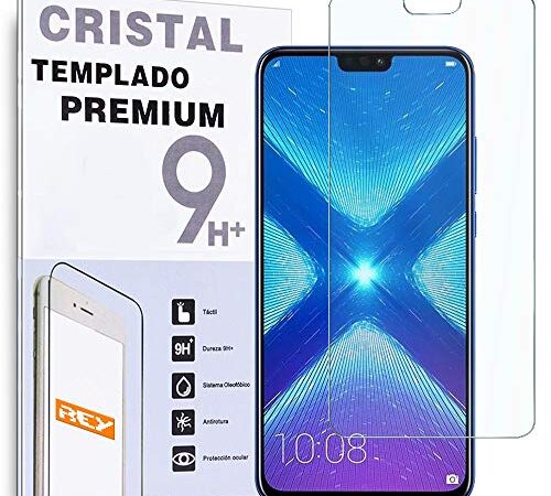 REY - Protector de Pantalla para Huawei Honor 8X, Cristal Vidrio Templado Premium