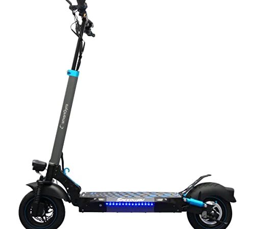 SMARTGYRO Speedway - Patinete Eléctrico para Adultos con motor de 500W 48V, Batería 12.500 mAh, Doble suspensión, Frenos de Disco, 4 Intermitentes, Scooter, Vel. máxima de 25 Km/h