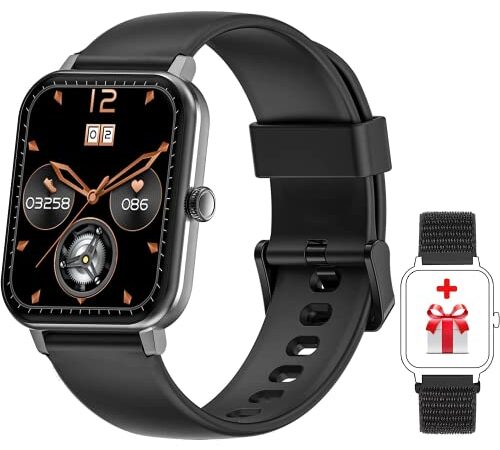 Smartwatch, Reloj Inteligente Hombre Mujer - Oxímetro Termometro, Caloría Podómetro, Reloj Deportivo Pulsometro, Pantalla Grande 1,69 Pulgada, Smartwatches Fashion para Mujer Hombre (Versión Mejorada)