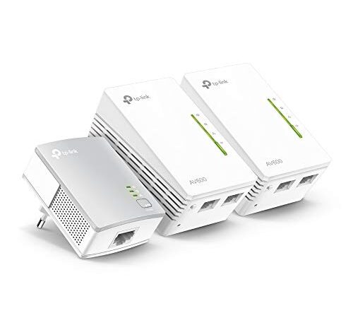 TP-Link TL-WPA4220T KIT - Extensor Universal de Cobertura Wi-Fi AV600+AC300, 5 Puertos, Cable Ethernet (3-Pack)