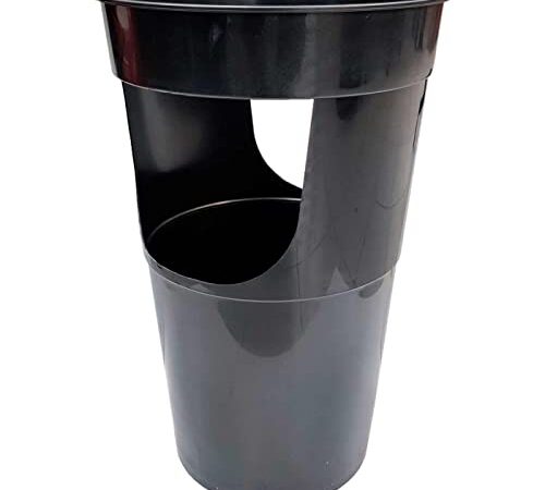 Tradineur - Paraguero de plastico 45 x 27 cm ,Soporte paraguas de plástico, Paraguero redondo,Ideal tanto para hogar como para zona de publico. (Negro)