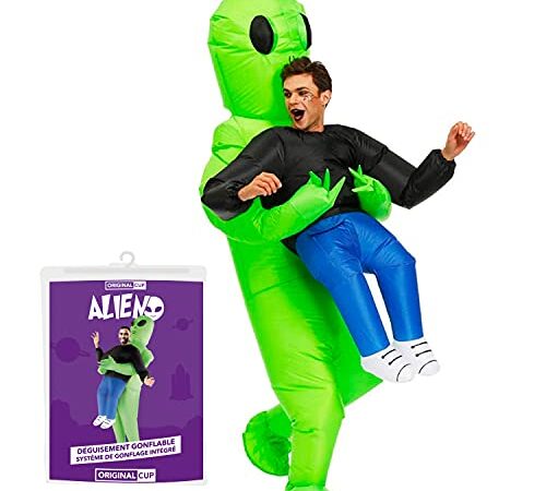 Traje de alienígena Inflable | Traje Inflable Peculiar Tamaño Adulto | Poliéster Cómodo | Resistente | Sistema de inflación Incluido | OriginalCup®