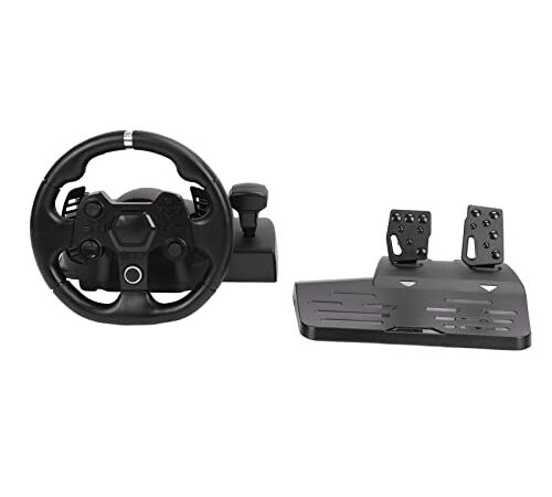 Volante para PC, Volante para Juegos 7 en 1, Volante para Juegos USB con Pedal, Rotación de 270 ° 7 Niveles de Sensibilidad Ajustable, para PS4, para PS3, para XBOX One, para XBOX 360, para Switch