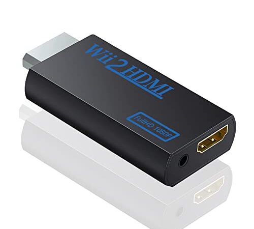 Wii HDMI Adaptador convertidor Adaptador Wii a hdmi para Smart TV 1080P/720P Full HD con Puerto y Salida de Audio de 3,5 mm para Nintendo Wii U Conector Monitor de TV Proyector