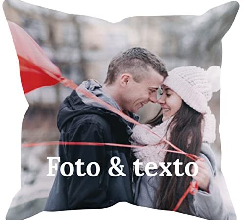 Worfull Regalos Cojín Personalizado con Fotos, con Texto, Personalizables a Dos Caras, DÍA del Padre, DÍA DE LA Madre, CUMPLEAÑOS, Aniversarios, COMUNIÓN, un Regalo Original para Cualquier ocasión.