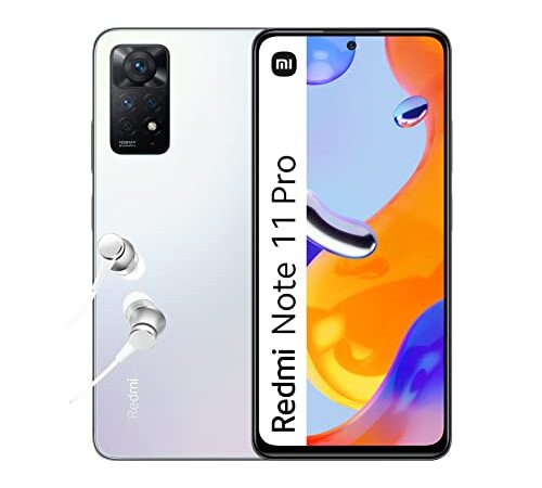 Xiaomi Redmi Note 11 Pro - Smartphone de 6+64GB, Pantalla de 6.67” 120Hz FHD+ AMOLED, Cuádruple Cámara de 108MP+8MP+2MP+2MP AI, 5000mAh, Polar White (Versión ES + 3 años de garantía)