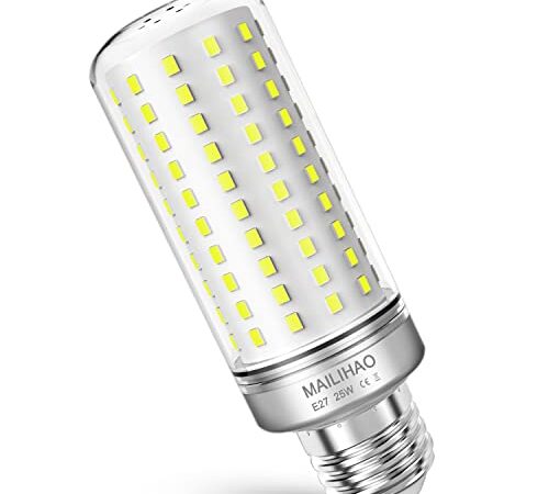 1 unidades E27 LED maíz bombilla, 25W Blanco Frío 6000K, 2500LM, 200W Incandescente Bombilla Equivalentes, ángulo 360, Edison tornillo bombillas, No regulable