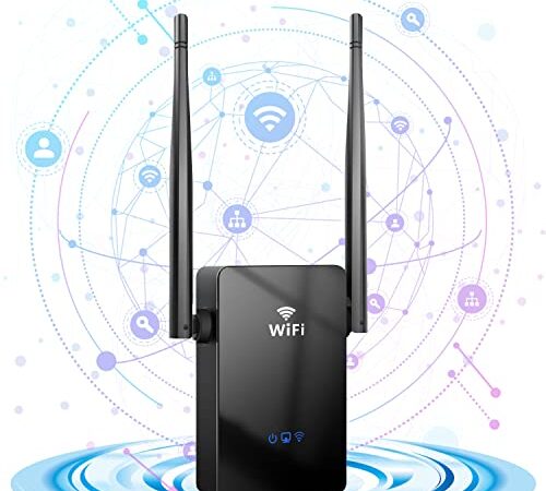 Amplificador Señal WiFi 2.4GHz / 300 Mbps Repetidor WiFi Extensor WiFi con Enchufe,WiFi Booster con 2*5 dBi Antena,WiFi Extender Amplia Cobertura 1200 sqft,4 Modo,WPS Botón