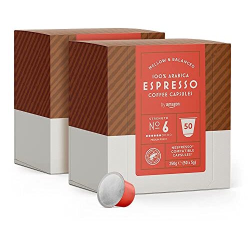 by Amazon Cápsulas Espresso, compatibles con Nespresso - 100 cápsulas (2 x 50)