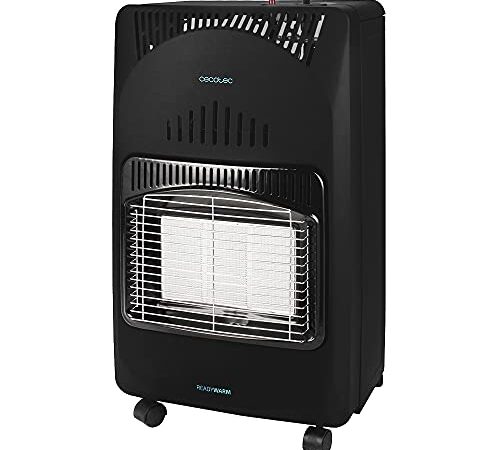 Cecotec Estufa de Gas Butano Ready Warm 4000 Slim Fold. 4200 W, Plegable, Cerámica, 3 Modos, Bombonas de 15 kg, Triple sistema de seguridad, Ruedas multidireccionales, 30 m2