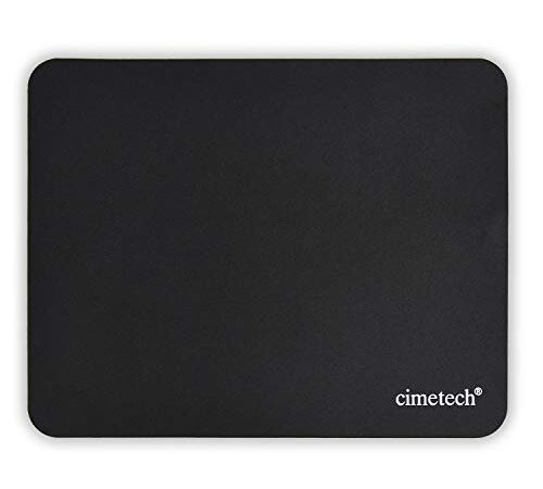 cimetech Alfombrilla de Ratón , Fibra Extrafina Alfombrilla para Computadora con Base de Goma Antideslizante, para Ratón con Cable o Inalámbrico PC/Mac, 23x18x0.1cm, Ultradelgado Negro