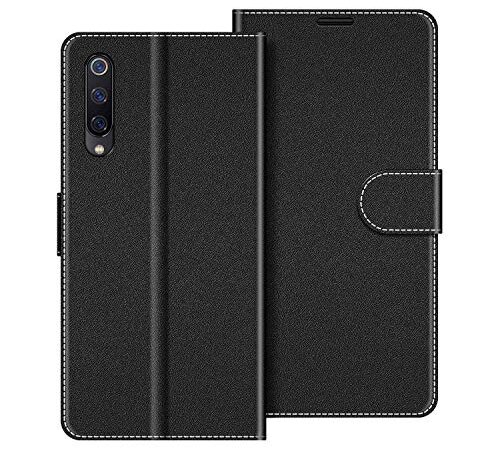 COODIO Funda Xiaomi Mi 9 Se con Tapa, Funda Movil Xiaomi Mi 9 Se, Funda Libro Xiaomi Mi 9 Se Carcasa Magnético Funda para Xiaomi Mi 9 Se, Negro