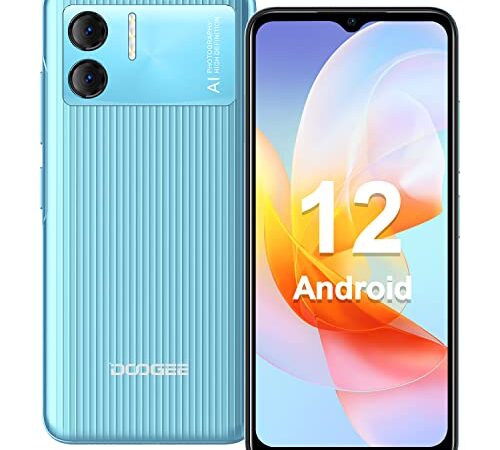 DOOGEE X98 [2023] Telefonos Moviles Libres Android 12, Pantalla 6.52" HD+, Moviles Baratos 4G Dual SIM, 4200mAh Batería, 8GB+16GB(Ampliable 1TB), AI Doble Cámara Face ID/5G-WiF/GPS [Versión española]