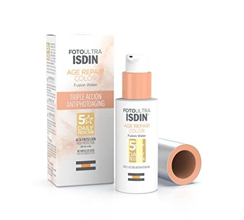 Foto Ultra Isdin Age Repair Color Spf 50, Protector Solar Facial Con Color Y Triple Acción Antifotoenvejecimiento, Cobertura Natural, Disimula Imperfecciones, 50 Ml