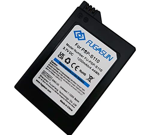 FUGASUN 1 Piezas 1200 mAH PSP-S110 Batería PSP S110 Batería para Sony Playstation PSP2000 PSP2001 PSP2003 PSP2004 PSP3000 PSP3001 PSP3003 PSP3004 (1 pcs Battery)