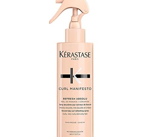 Kérastase | Curl Manifesto, Spray Refrescante, Revitalizador de Rizos Entre Lavados, Para Pelo Ondulado, Rizado o Afro, Spray Refresh Absolu, 190 ml