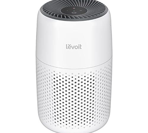 LEVOIT Purificador de aire, Filtro HEPA, Purificador de aire portátil con aromaterapia, 25 dB Silencioso, Bajo consumo de energía de 7 W, Elimina alergias, polvo, olor, caspa de mascotas, Core Mini