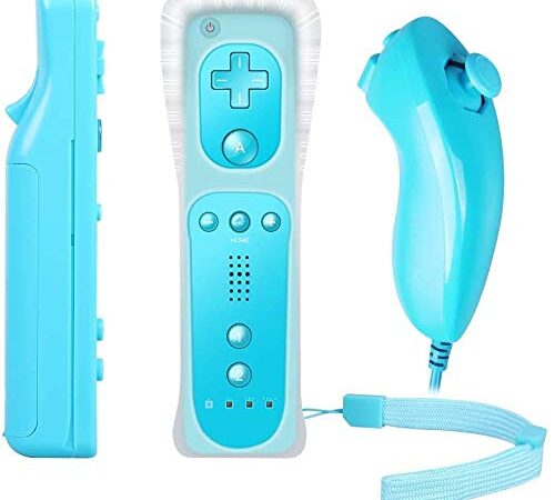 Mando y Nunchunk para Nintendo Wii Control Remoto y Controlador de Nunchuck para Wii, Control Remoto Motion Plus incorporado y controlador Nunchuck para Nintendo Wii y Wii U