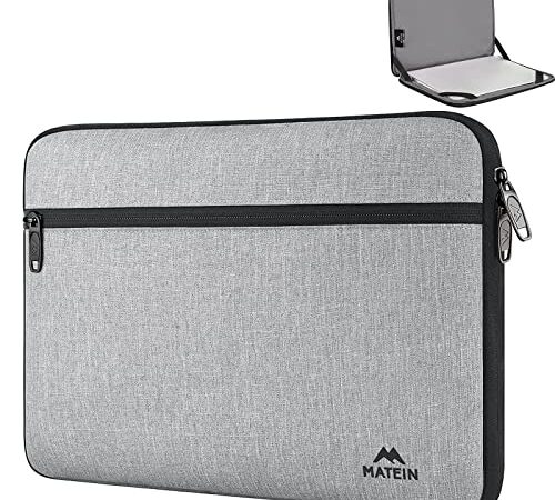 MATEIN Funda Portatil 14 Pulgadas, Impermeable Funda Ordenador Portatil Anti-rasguños Bolsa PC 14'' Antigolpes Laptop Sleeve Case Compatible con ASUS ZenBook, Lenovo Yoga, Surface Pro, HP, DELL, Gris