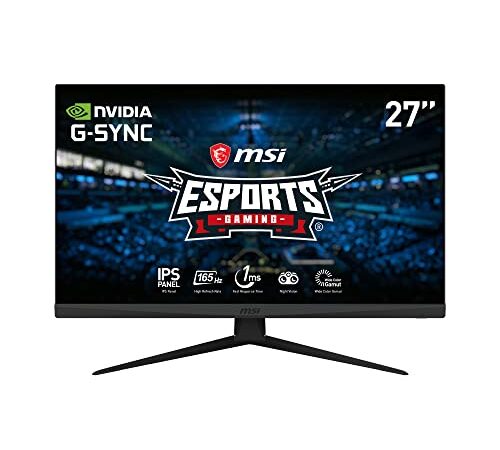 MSI Optix G273 - Monitor Gaming Plano 27", IPS 1920x1080 (FHD), 16:9, Contraste 1000:1, Tasa de refresco 165HZ, Tiempo de Respuesta 1ms(MPRT), Color Negro