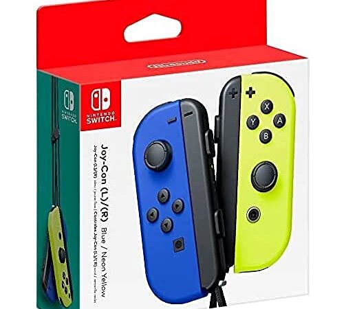 Par de joysticks Joy-Con izquierdo azul y derecho ne�n amarillo