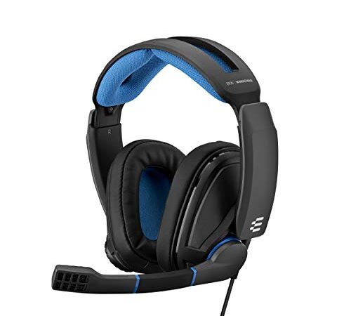 Sennheiser GSP 300 - Microauricular cerrado para gaming, color negro y azul, Around Ear