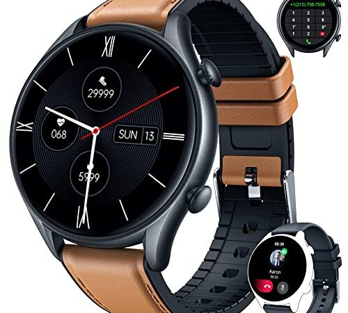 Smartwatch Reloj Inteligente Hombre Pulsómetro: Impermeable IP68 Digital Pulsera Actividad Inteligente con Monitor de Sueño Calorias Cronometro Podómetro 1.32 Pulgadas Reloj Deportivo para iOS Android