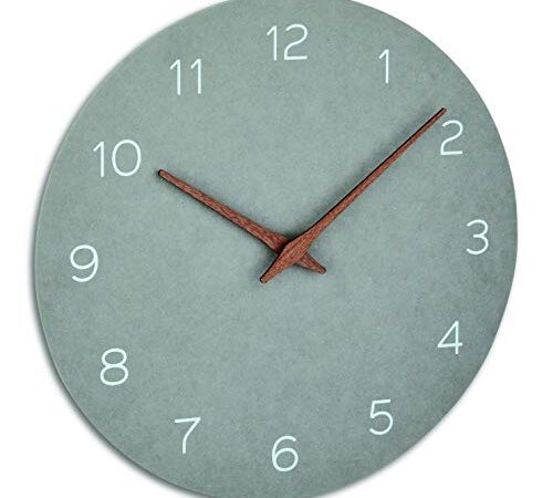 TFA Dostmann 60.3054.10 Reloj de Pared analógico con manecillas de Madera, Movimiento silencioso, Mecanismo de Calidad, Color Gris hormigón, 297 x 45 x 297 mm (la x an x al)