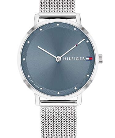 Tommy Hilfiger Reloj Analógico de Cuarzo para mujer con correa de malla de acero inoxidable plateada - 1782149