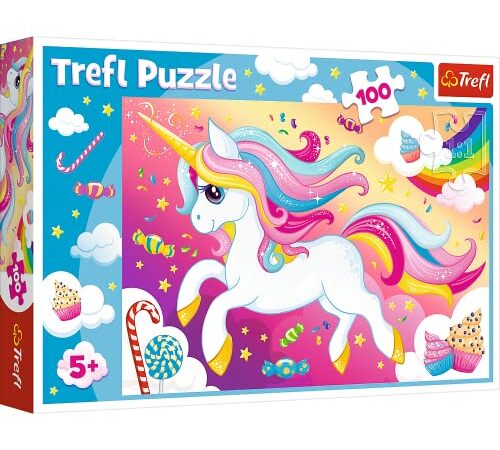 Trefl-Bonito 100 Piezas, para niños a Partir de 5 años Puzzle, Color Hermoso Unicornio, Schönes Einhorn