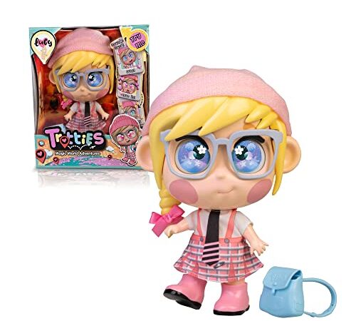 Trotties - Lucy, muñeca Trottie Londres, muñecas viajeras de la serie de dibus animados, con accesorios como un bolso y un mapa, para regalar a niñas y niños desde 3 años, Famosa (TFT02000)