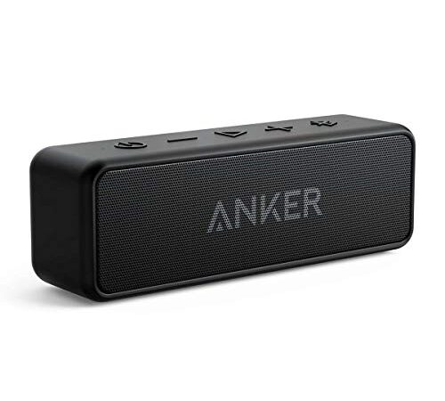 Altavoz inalámbrico Bluetooth Anker SoundCore 2, batería de 24 horas, protección contra el agua IPX7, graves enormes con dos controladores de graves