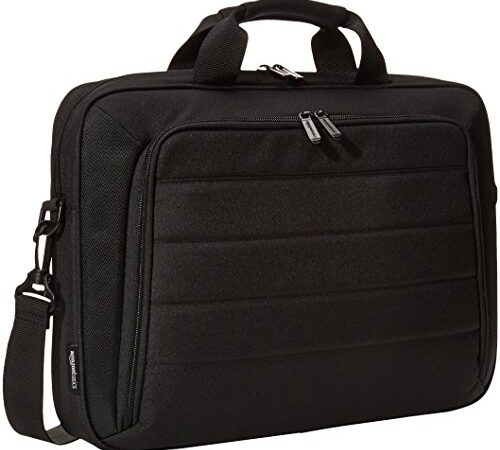 Amazon Basics – Maletín para ordenadores portátiles y tabletas, negro, 44 cm