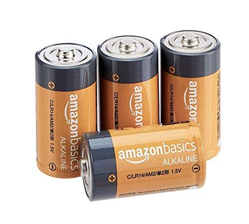 Amazon Basics - Pilas alcalinas C, de 1,5 voltios, gama Everyday, paquete de 4 (el aspecto puede variar)