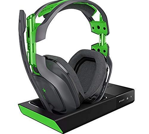 Astro Gaming A50 - Auriculares (con Micrófono Inalámbricos y Estación Base con Sonido Envolvente Dolby 7.1, Compatibles con Xbox One, Pc, Mac) Gris/Verde