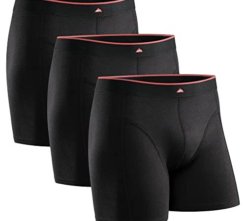 DANISH ENDURANCE Calzoncillos Boxer de Bambú para Hombre, Pack de 3, Ropa Interior Antibacteriana y Ultra Suave, Ajustados, Comodidad Superior, Negro, Blanco, Gris, Multipack (Negro, Medium)