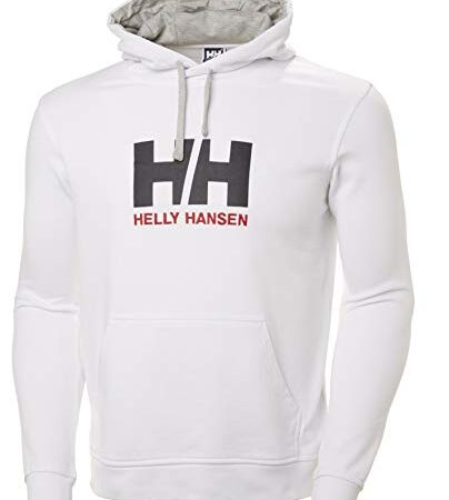 Helly Hansen HH Logo Hoodie Sudadera con Capucha, Hombre, Blanco, L