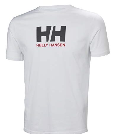 Helly Hansen T-Shirt Camiseta de Manga Corta Hecha de algodón, con Logo HH en el Pecho, Hombre, Blanco, L