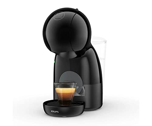 Krups Piccolo XS KP1A3B - Cafetera cápsulas Nestlé Dolce Gusto de 15 bares de presión y 1500 W potencia con depósito de 0.8 L, monodosis multibebidas frías y calientes, manual, compacta, Negro y Gris