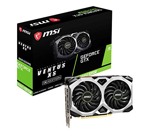 MSI Geforce GTX 1660 SUPER VENTUS XS OC - Tarjeta gráfica (6 GB GDDR6, 192 bit, Boost: 1815 MHz, DisplayPort x 3, HDMI 2.0b x 1)