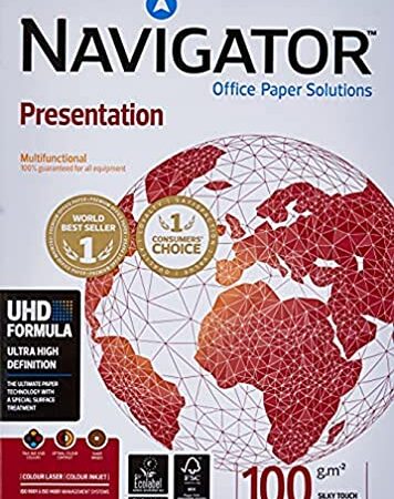 Navigator Presentation, Papel Multifunción, A4, 100 g/m2, 500 Hojas, Blanco