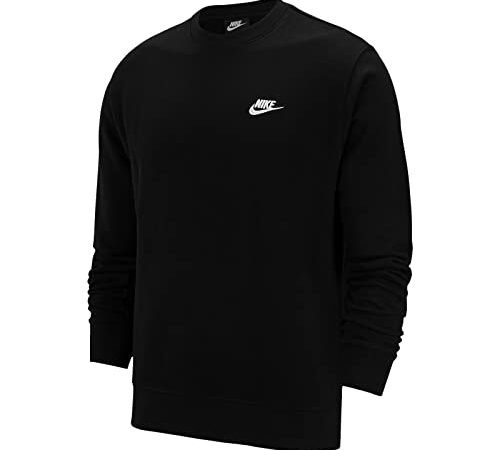 NIKE M NSW Club CRW BB Sudadera, Hombre, Negro (Black/White), XL