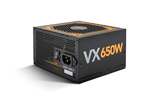 Nox Urano VX 650W -NXURVX650BZ- Fuente de alimentación 650W, certificado 80 PLUS Bronze, ventilador 120mm con control PMW, cables planos extralargos, color negro