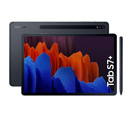 Samsung Galaxy Tab S7+ - Tablet de 12.4" QHD (Wifi, Procesador Qualcomm Snapdragon 865 Plus, RAM de 6GB, Almacenamiento de 256 GB, Android 10, S Pen incluido) - Color Negro [Versión española]