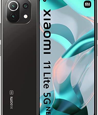 Xiaomi 11 Lite 5G NE - Smartphone con Pantalla de 6,55” DotDisplay AMOLED FHD+ de 90 Hz, 8+128GB, Qualcomm Snapdragon 778G, Triple cámara de 64MP+8MP+5MP, Bat 4250mAh, Negro trufa (Versión ES/PT)